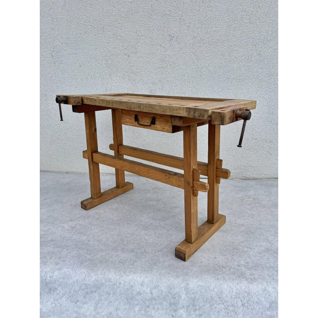 Mid-Century Modern Vintage French Children's Carpenter Workbench, 1950s For Sale - Image 3 of 12