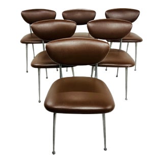 1960s Set of 6 Aluminum Gazelle Chairs by Shelby Williams For Sale
