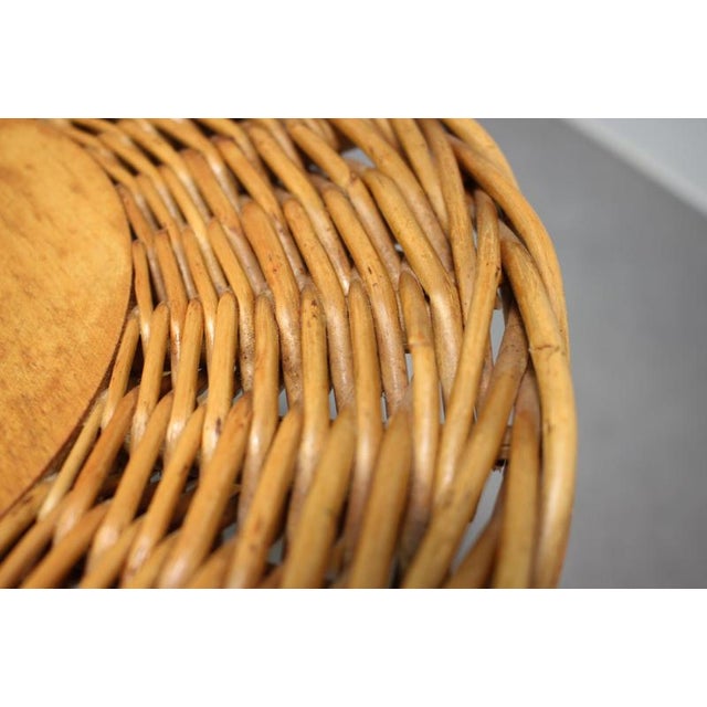 Rattan Stool by Jan Kalous for Úluv, Czechoslovakia, 1960s For Sale - Image 4 of 8