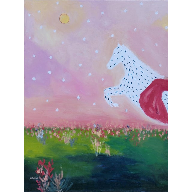 2020s Spotted Horse Landscape, Equestrian Horse Oil Painting by Alexandra Swistak For Sale - Image 5 of 15