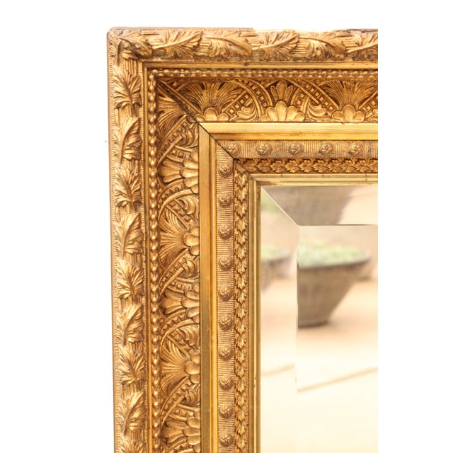 French Antique Louis XVI French Style Gilded Beveled Mirror/27.25" For Sale - Image 3 of 7