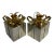 Vintage Contemporary Americana Christmas Metal Wrapped Present Candle Holders - a Pair. For Sale