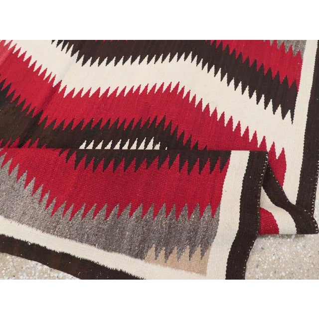 Galerie Shabab Collection Tribal Mid-20th Century Handmade American Flatweave Navajo Square Accent Rug For Sale - Image 9 of 10