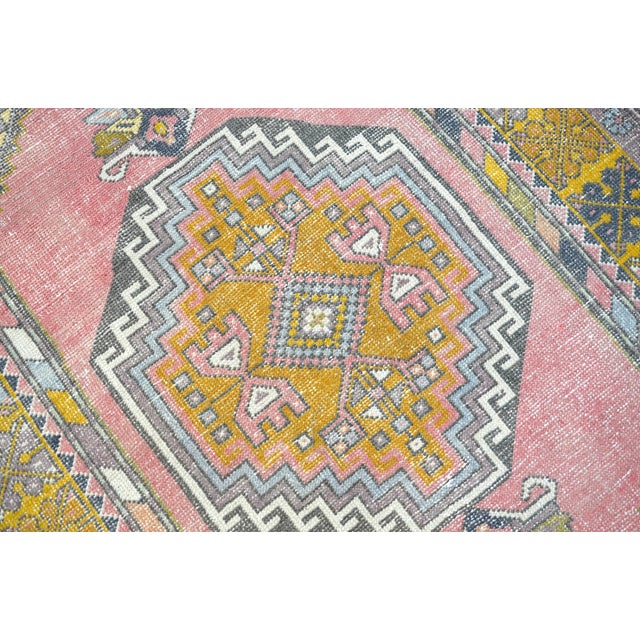 Vintage Pastel Wool Area Rug For Sale - Image 6 of 11