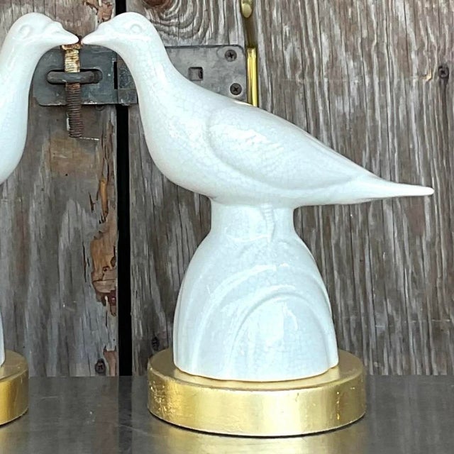 Vintage Late 20th Century Boho Love Bird Lamps - a Pair For Sale - Image 13 of 14