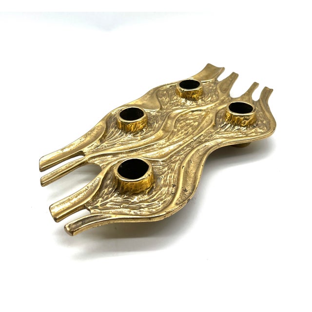 1960s Sculptural Brutalist Four-Flame Candlestick by Antonella Caprio Saviato, Italy, 1960s For Sale - Image 5 of 16