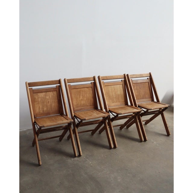 1920s 1920s Folding Auditorium Chairs, Pair of Two For Sale - Image 5 of 7