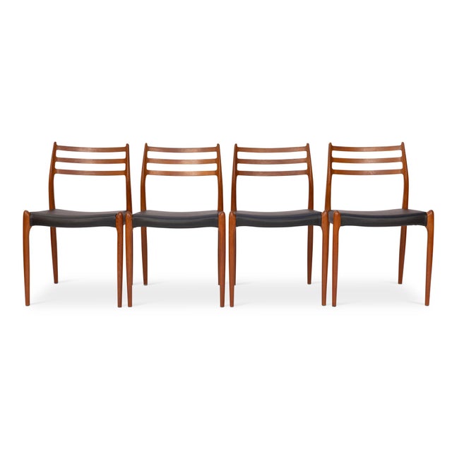 Vintage Niels Otto Møller 78 Dining Chairs in Solid Teak Set of 4 For Sale - Image 9 of 10