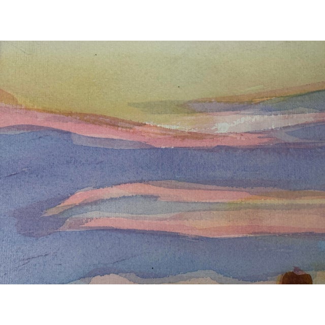 Post Impressionistic Original Watercolor Art Work, Framed For Sale - Image 4 of 12