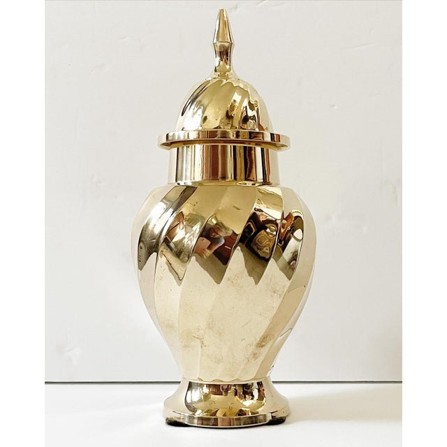 Vintage Solid Brass Ginger Jar For Sale In Philadelphia - Image 6 of 6