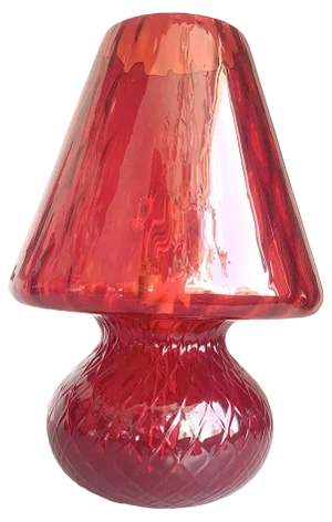 Red Murano Style Glass with Diamond Processing Ballotton Lamp from Simoeng