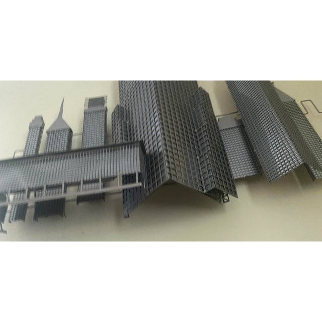 Mid Century C Jere Sculpture New York Cityscape Metal Grid 3d Wall Art Sculpture For Sale In Cleveland - Image 6 of 10