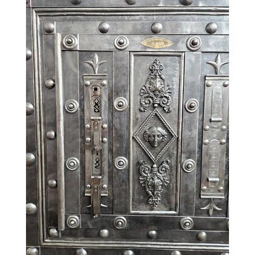 Antique Italian Safe Strong Box in Wrought Iron, 1700s For Sale - Image 6 of 9