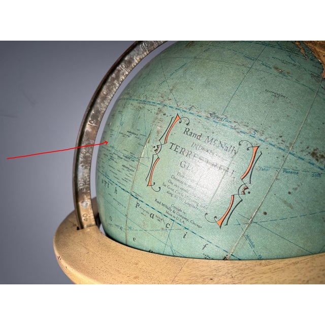 Blue Mid Century Rand McNally Globe by Edward Wormley / Dunbar For Sale - Image 8 of 9