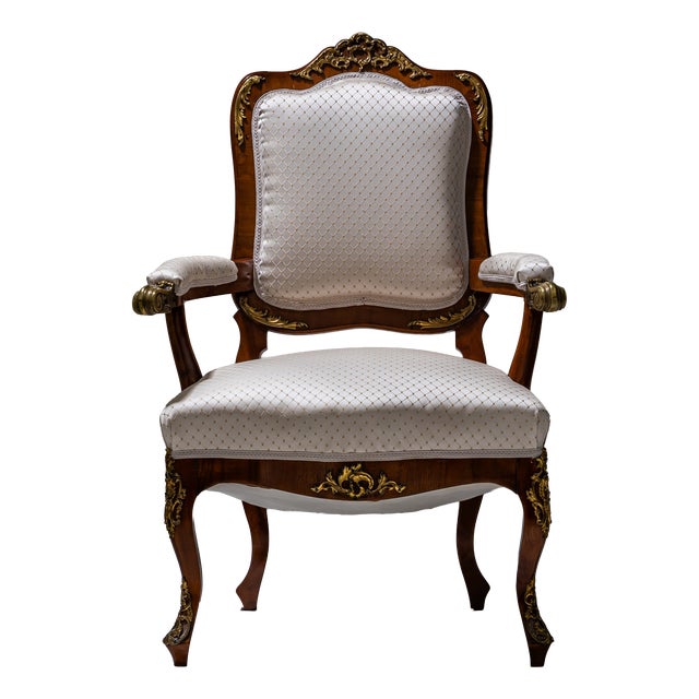 Antique Louis XV Style Armchair, 1880 For Sale