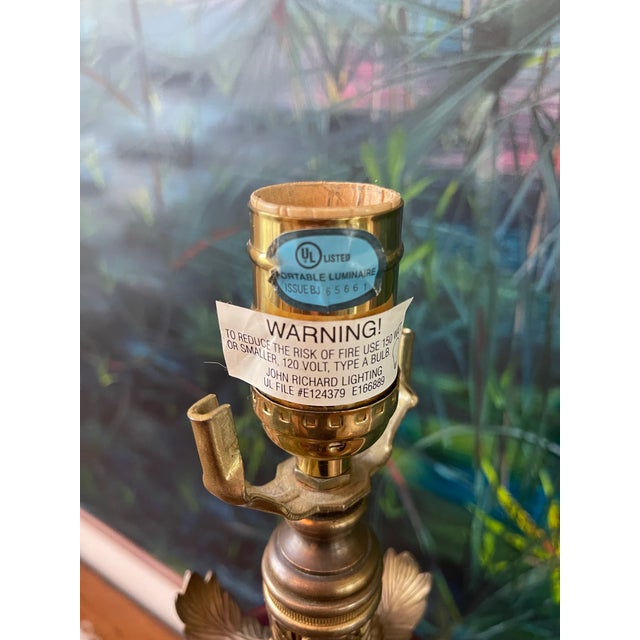 John Richard Pierced Red and Hammered Metal Urn Form Table Lamp 29” For Sale - Image 12 of 12