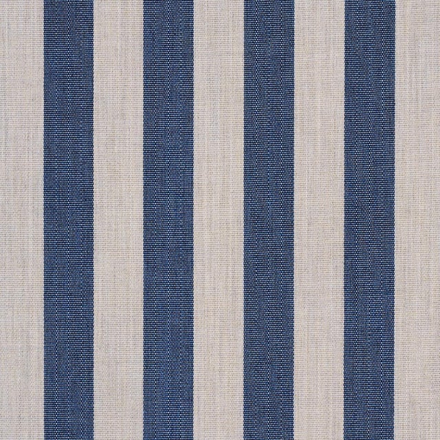 Schumacher SAMPLE - Schumacher Hanson Indoor/Outdoor Stripe Fabric In Navy For Sale - Image 4 of 4
