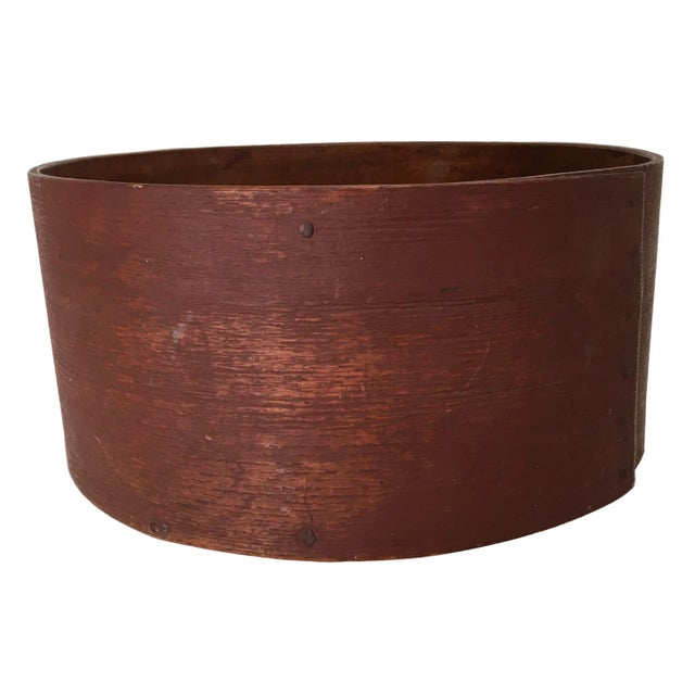 Antique American 2 Quart Size Steam Bent Oak Flour & Grain Measure With Excellent Original Red Paint For Sale In Boston - Image 6 of 13