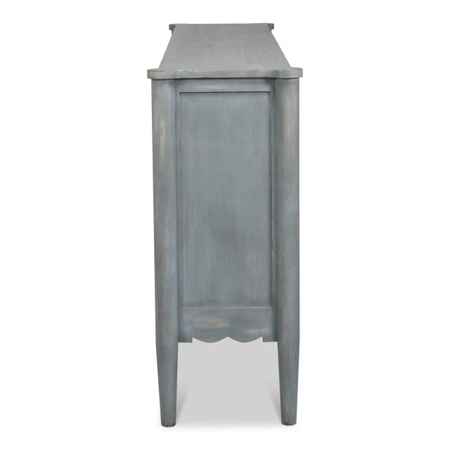 Swedish Style Faceted Sideboard in Antique Gray - 79" For Sale - Image 4 of 10
