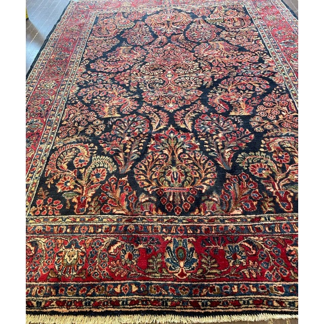 Persian Antique Persian Mohajeran Sarouk Carpet, 6' X 8'6" For Sale - Image 3 of 12