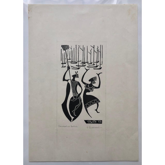 Odetto Guersoni, 1945 Brazilian Master, Art Deco Nudes Serigraph Woodcut Carnaval Bahia, c.1945 For Sale In Miami - Image 6 of 6