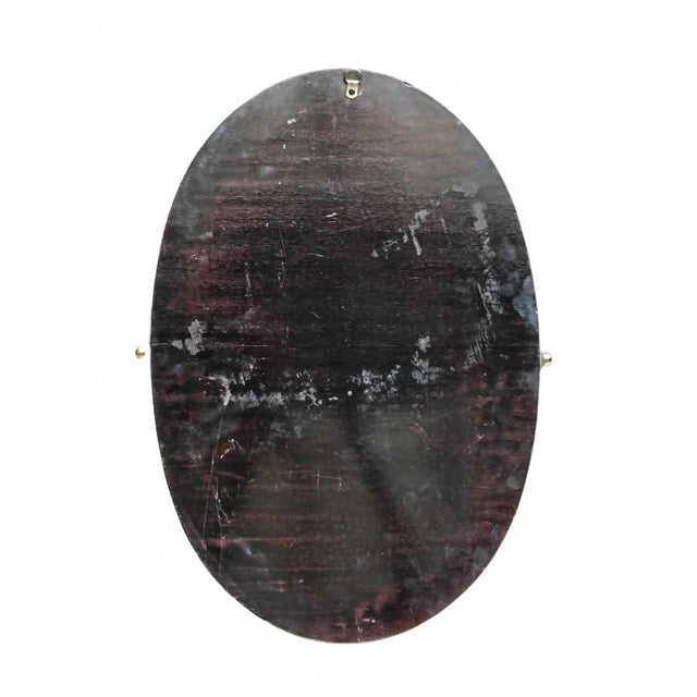 Oval Brass Wall Mirror, Italy, 1950s For Sale - Image 4 of 8