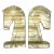 Mid-Century Italian Alabaster Horse-Head Bookends- Set of 2 For Sale