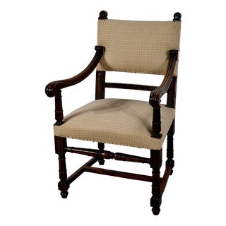 Renaissance Style Walnut Armchair For Sale