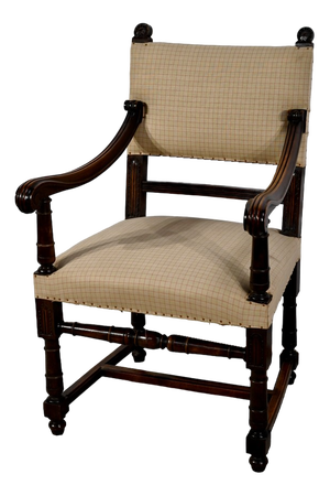 Renaissance Style Walnut Armchair