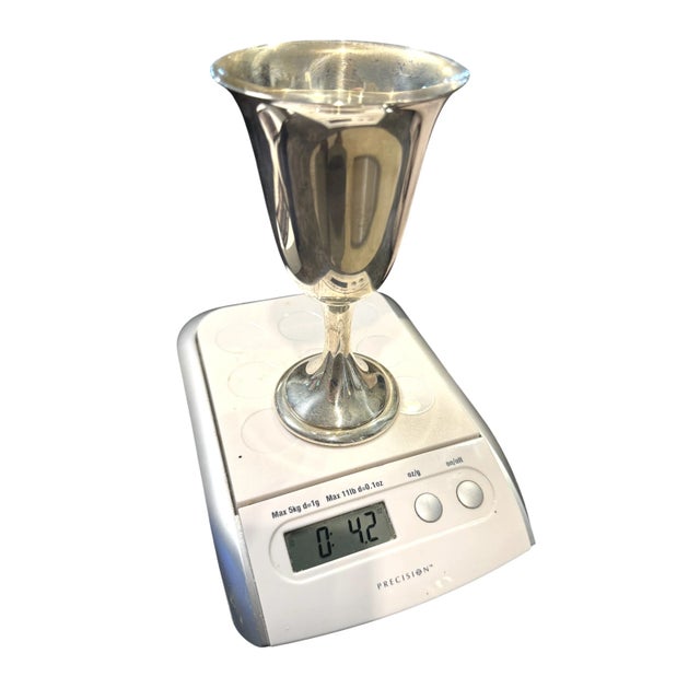 Mid-Century Modern Sterling Silver Goblets by Alvin, Set of 8, Mid-Century American For Sale - Image 3 of 10