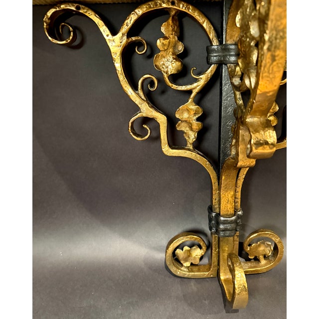 Bronze Early 20th Century American Arts & Crafts Bronze and Iron Wall Brackets, Pair For Sale - Image 8 of 11