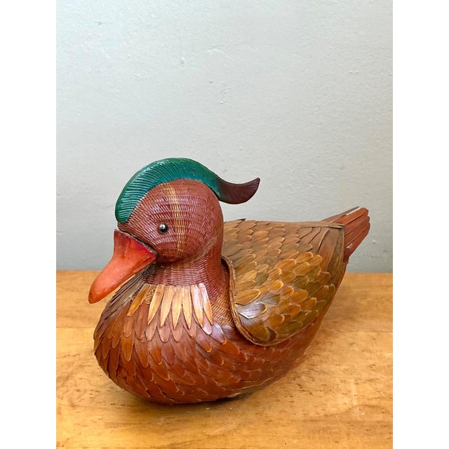 Vintage Shanghai Weave Woven Lidded Duck For Sale - Image 10 of 15