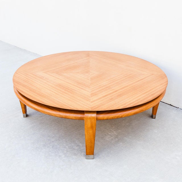 Saffron Restored 1950s Paul Laszlo for Brown Saltman Floating Top Mahogany Coffee Table For Sale - Image 8 of 12