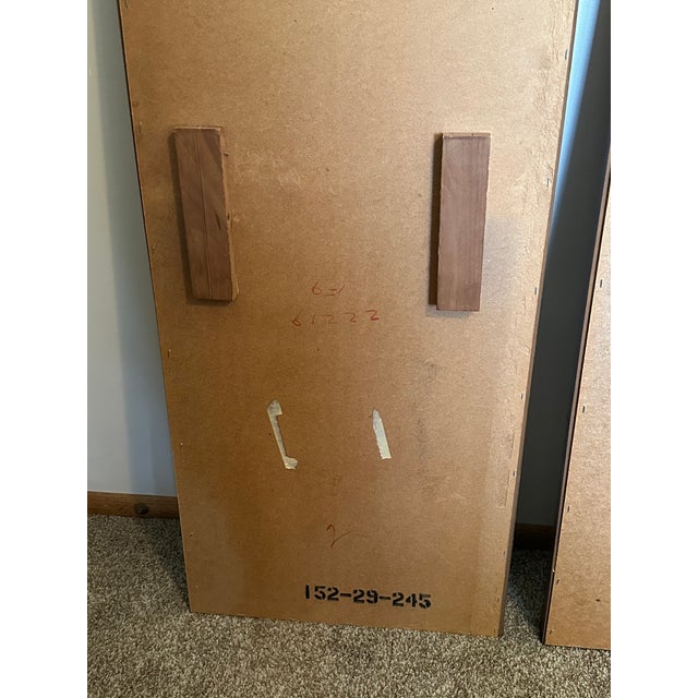 Glass Pair of Vintage Bassett Furniture Staunton Collection Pecan Dresser Mirrors For Sale - Image 7 of 9