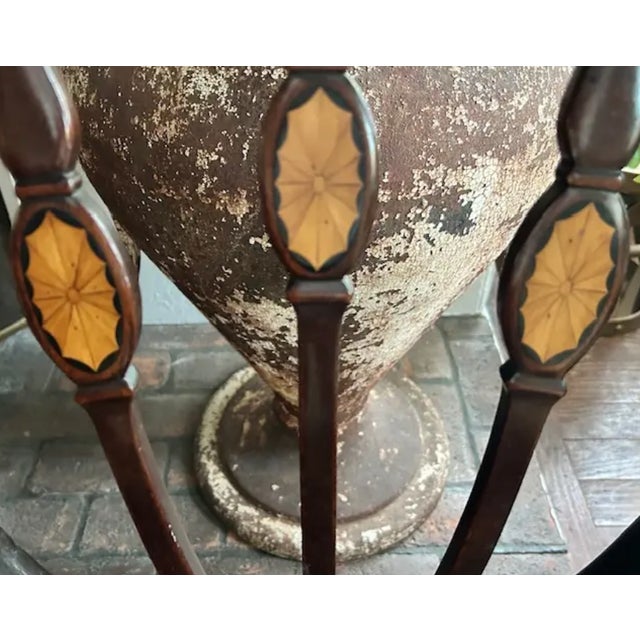 Antique Federal Shield Back Chair With Inlaid Marquetry and Nailheads For Sale In New York - Image 6 of 12