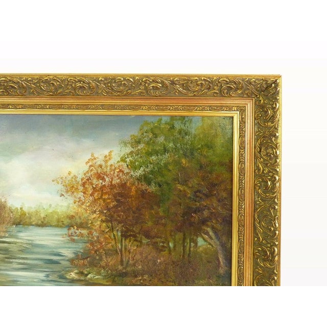 Jeanne Piquemal, Ariège Landscape, 1960s, Large Oil on Canvas, Framed For Sale - Image 6 of 11