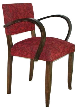 German Art Deco Chair with Arcuate Armrests, 1930s