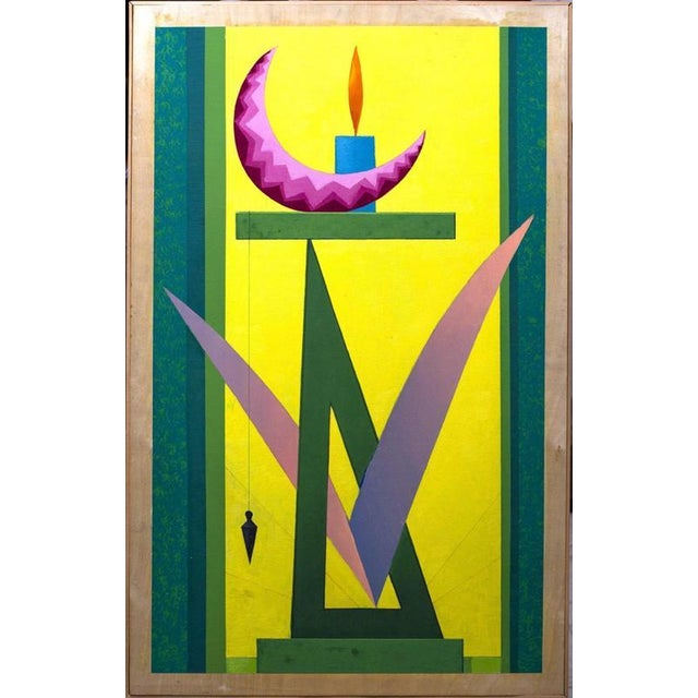 1990s Leo Guida, Lunanguria, 1992, Oil Painting on Wood, Framed For Sale - Image 5 of 5