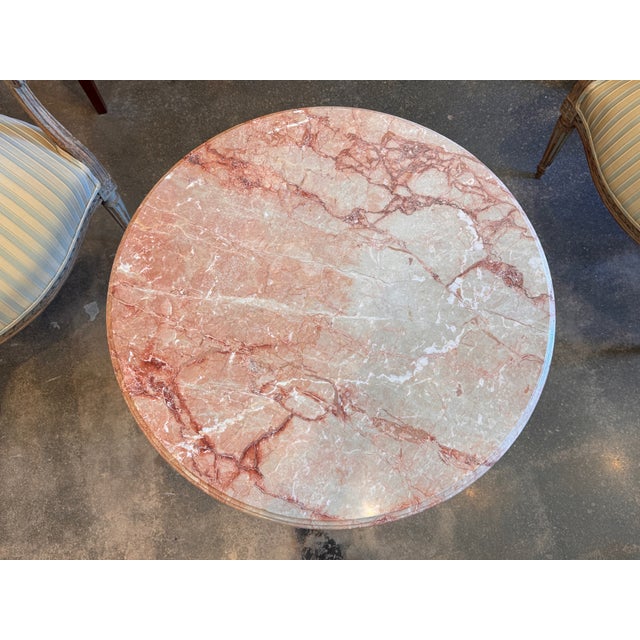 1920s Faux Rosewood Pedestal Table With Marble Top For Sale - Image 10 of 10