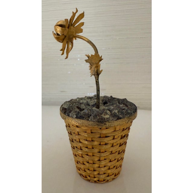 Gold Gilt Sterling Potted Peony Flower Attributed to Janna Thomas for Tiffany & Co For Sale - Image 8 of 9