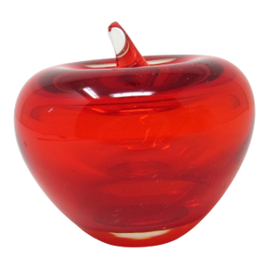 Candy Apple Red Glass Apple Paperweight
