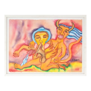 Gerardo Navarro Gomez "Diablo Verrgon" Watercolor, 2005 For Sale