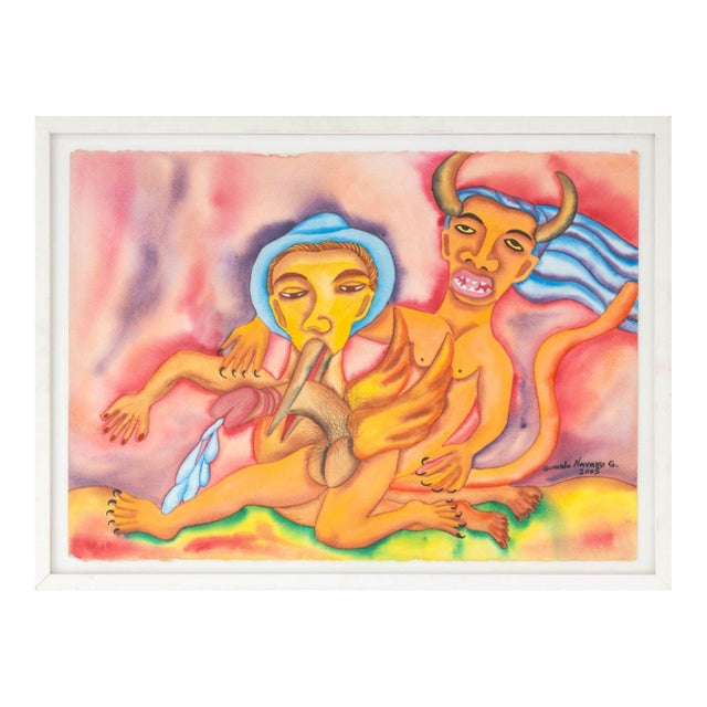 Gerardo Navarro Gomez "Diablo Verrgon" Watercolor, 2005 For Sale