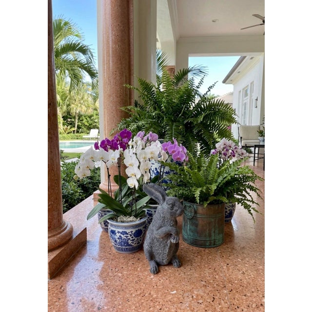 Vintage-Style Cast Garden Rabbit Statue For Sale - Image 9 of 10