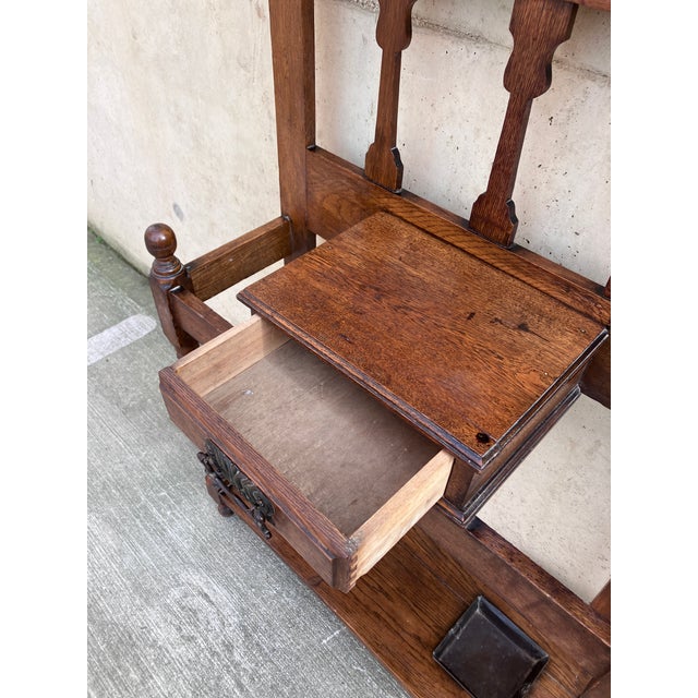 Brown English Mahogany Hall Stand, 1890s For Sale - Image 8 of 14