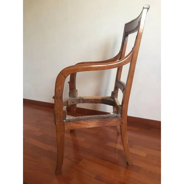 Traditional Set of 19th Century French Empire Cherry Wood Armchairs For Sale - Image 3 of 9