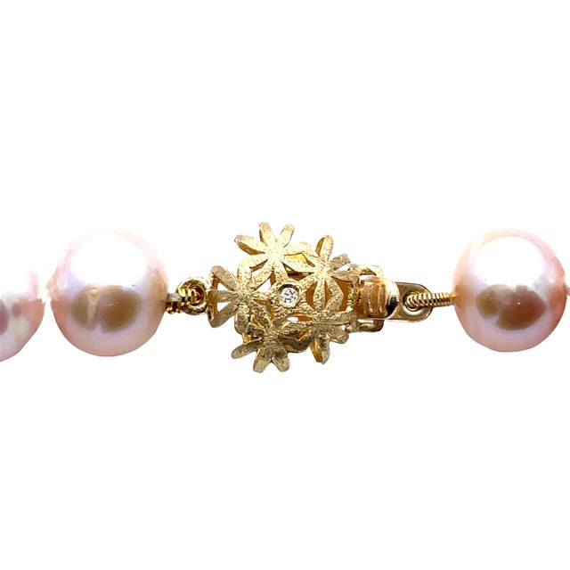 Blue 18k Yellow Gold Opal, Diamond Pearl Necklace 9.60 Carat Opal For Sale - Image 8 of 10