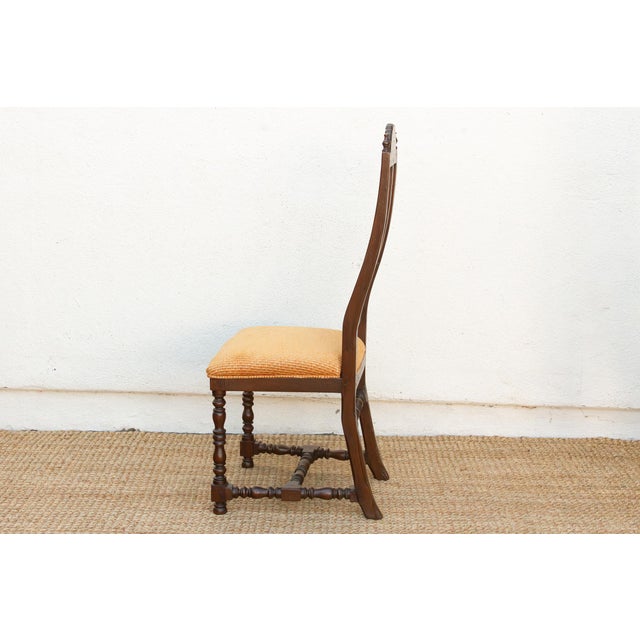Wood Antique Spanish Colonial Upholstered Chair For Sale - Image 7 of 11