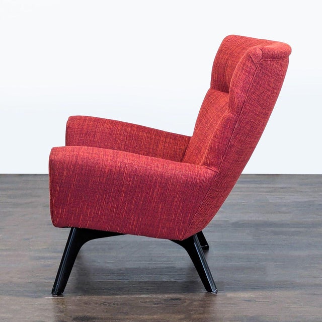 Modern Room & Board Boden Red Lounge Chair With Modern Black Legs For Sale - Image 3 of 8
