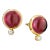 Syna Garnet Yellow Gold Baubles Earrings with Diamonds, a Pair For Sale